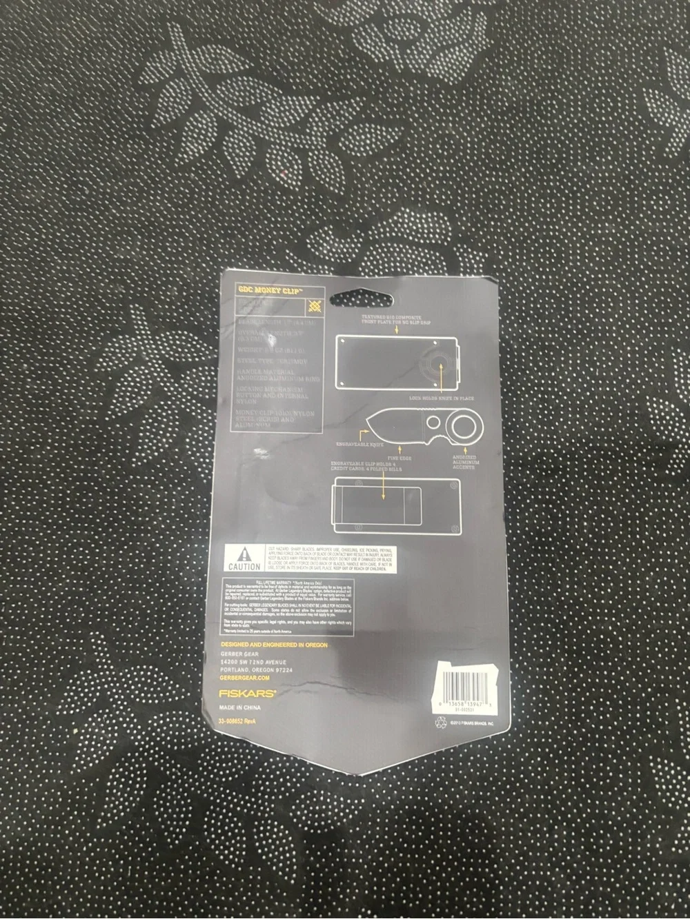 Gerber GDC Money Clip with Knife - Black and Yellow Accents